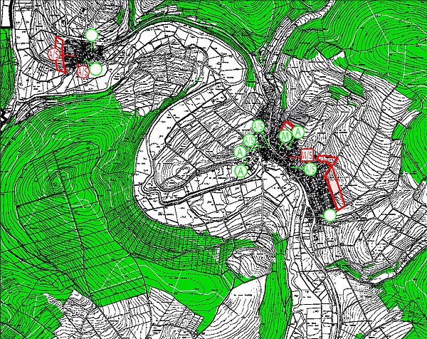 Plan 3: Ortsteile und landwirtschaftliche Hofstellen